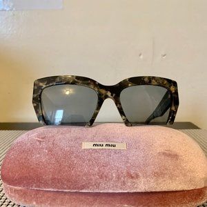 Miu Miu Half Rim Square Sunglasses
